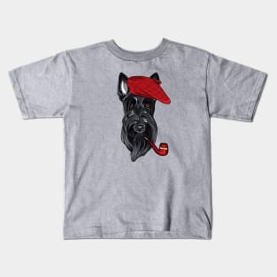 Hipster dog Scottish Terrier Kids T-Shirt